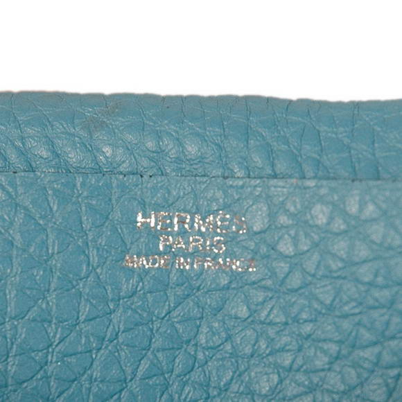 High Quality Hermes Bearn Japonaise Original Leather Wallet H8033 Blue Fake - Click Image to Close